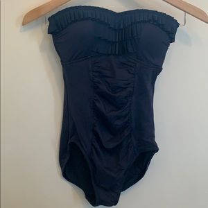 Seafolly goddess pleated bandeau maillot swimsuit